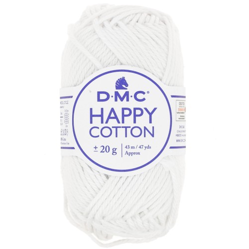 Coton Happy Cotton DMC - spécial amigurumi - Blanc (n°762) x43m