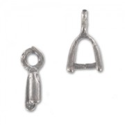 Attaches pendentifs  9 mm argenté vieilli x4|raw }}