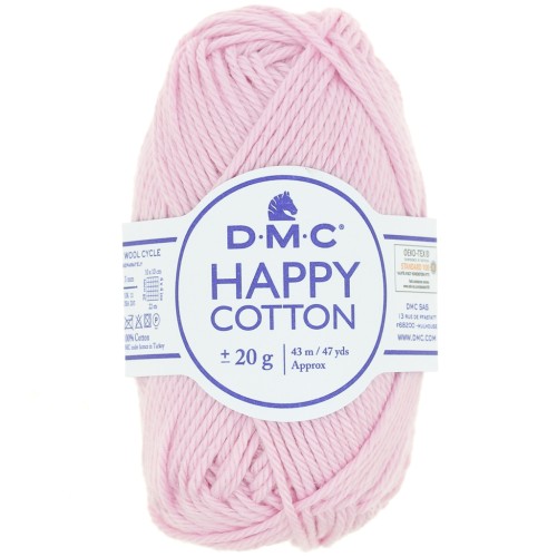 Coton Happy Cotton DMC - spécial amigurumi - Rose dragée (n°760) x43m