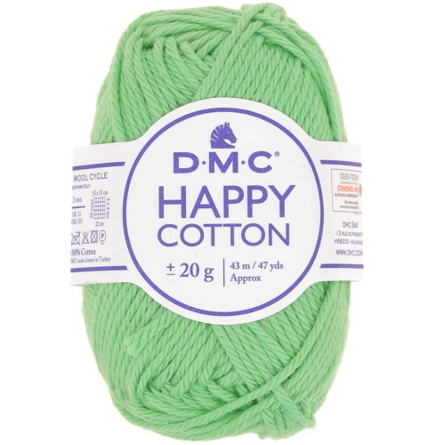 Coton Happy Cotton DMC - spécial amigurumi - Vert mousse (n°782) x43m