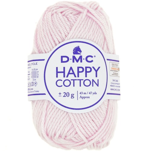 Coton Happy Cotton DMC - spécial amigurumi - Rose poudré (n°766) x43m