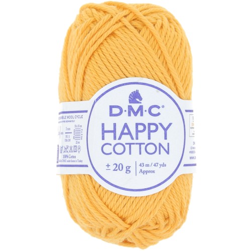 Coton Happy Cotton DMC - spécial amigurumi - Jaune foncé (n°794) x43m