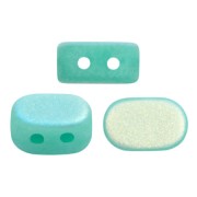 Perles en verre Lipsi® par Puca® 4x6 mm - Opaque Green Turquoise AB Mat x10g|raw }}