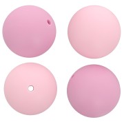 Perles rondes en silicone 18 mm pour attache sucette - tétine - Multi rose x4|raw }}