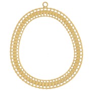 Pendentifs ovales irréguliers 35x30 mm - Acier inoxydable 316L Doré x2|raw }}