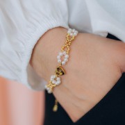 Intercalaire coeur 14x11 mm - Acier inoxydable 316L Doré x1