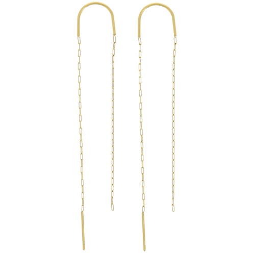 Chaines d'oreilles maille Forçat traversantes 50 + 60mm Acier inox 304 Doré x2