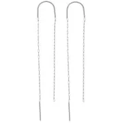 Chaines d'oreilles maille Forçat traversantes 50 + 60mm - Acier inox 304 x2