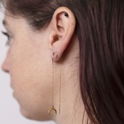 Chaines d'oreilles maille Forçat traversantes 50 + 60mm - Acier inox 304 x2