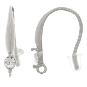 Crochets d'oreilles design 18 mm avec oxyde de zirconium - Acier inox 304L x2