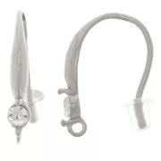 Crochets d'oreilles design 18 mm avec oxyde de zirconium - Acier inox 304L x2