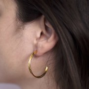 Créoles ouvertes 2 fils 36 mm - Acier inoxydable 304L Doré x2