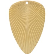 Pendentif feuille 41x28 mm effet plissé - Acier inoxydable 304L Doré x1