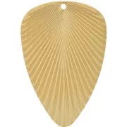 Pendentif feuille 41x28 mm effet plissé - Acier inoxydable 304L Doré x1