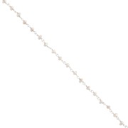 Chaîne fantaisie 4 mm avec perles d'eau douce - Argent 925 x20cm