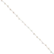 Chaîne fantaisie 4 mm avec perles d'eau douce - Argent 925 x20cm