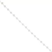 Chaîne fantaisie 4 mm avec perles d'eau douce rondes - Argent 925 x20cm