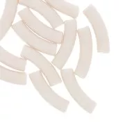 Perles tube incurvé en acrylique opaque 32x8 mm - Nude x6
