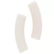 Perles tube incurvé en acrylique opaque 32x8 mm - Nude x6