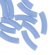 Perles tube incurvé 32x8 mm en acrylique opaque - Bleu ciel x6
