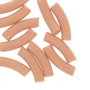 Perles tube incurvé 32x8 mm en acrylique opaque - Marron clair x6