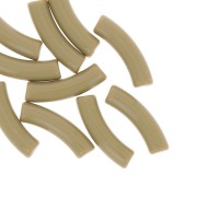 Perles tube incurvé 32x8 mm en acrylique opaque - Kaki x6