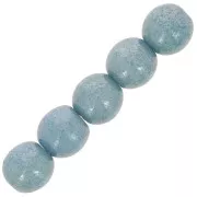 Perles en verre tchèque rondes  4 mm Chalkwhite Blue Luster x50