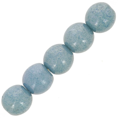 Perles en verre tchèque rondes  4 mm Chalkwhite Blue Luster x50