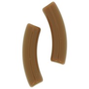 Perles tube incurvé en acrylique opaque 32x8 mm - Marron x6