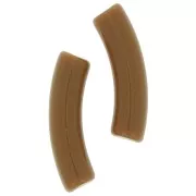 Perles tube incurvé en acrylique opaque 32x8 mm - Marron x6