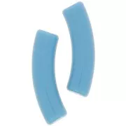 Perles tube incurvé 32x8 mm en acrylique opaque - Bleu x6