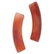 Perles tube incurvé en acrylique transparente 32x8 mm - Marbré Brique x6