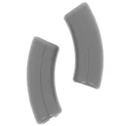 Perles tube incurvé 35x11 mm en acrylique opaque - Gris foncé x6