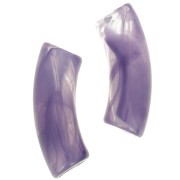 Perles tube incurvé en acrylique transparente 35x11 mm - Marbré Violet foncé x6