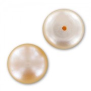 Cabochons semi-percés 10,5 mm - Perles d'eau douce Pêche Irisé x2|raw }}