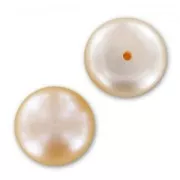 Cabochons semi-percés 10,5 mm - Perles d'eau douce Pêche Irisé x2