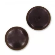 Cabochons semi-percés 10,5 mm - Perles d'eau douce Dark Grey Irisé x2