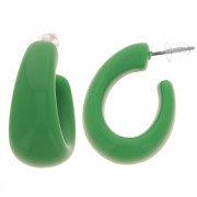Créoles larges 27 mm en résine opaque - Vert sapin x2|raw }}