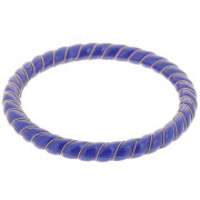 Bracelet jonc torsadé en résine opaque avec fil doré 64 mm - Bleu foncé x1