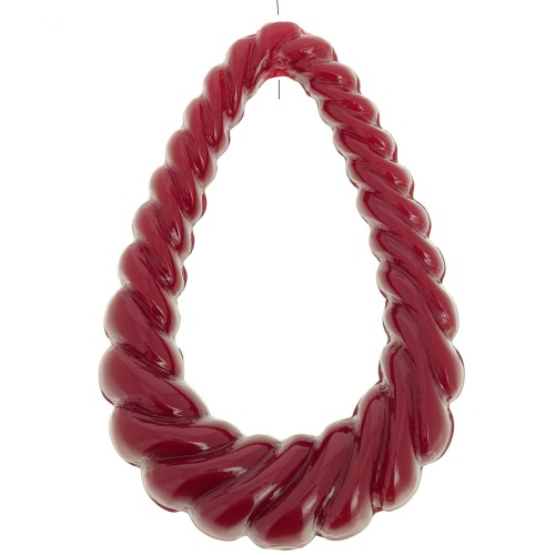Pendentif goutte évidé torsadé 36x24.5 mm en résine opaque - Bordeaux x1