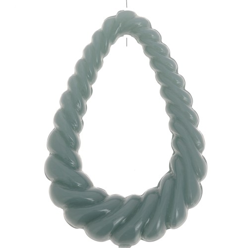Pendentif goutte évidé torsadé 36x24.5 mm en résine opaque - Celadon x1