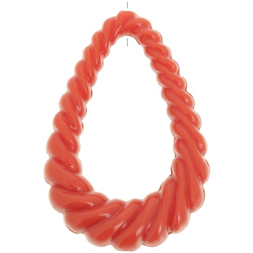 Pendentif goutte évidé torsadé 36x24.5 mm en résine opaque - Terre cuite x1