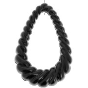Pendentif goutte évidé torsadé 36x24.5 mm en résine opaque - Noir x1|raw }}