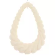 Pendentif goutte évidé torsadé 36x24.5 mm en résine opaque - Ecru x1