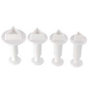 4 emporte-pièces poussoirs pour pâte polymère - Triangle - 20-22-24-30 mm