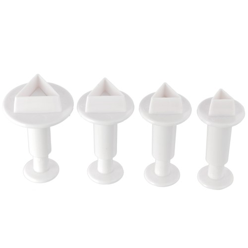4 emporte-pièces poussoirs pour pâte polymère - Triangle - 20-22-24-30 mm