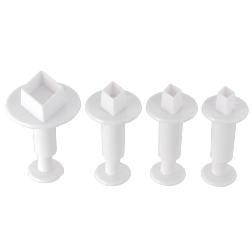 4 emporte-pièces poussoirs pour pâte polymère - Losange - 20-22-24-32 mm