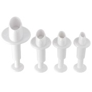 4 emporte-pièces poussoirs pour pâte polymère - Ovale - 19-21-23-33 mm