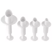 4 emporte-pièces poussoirs pour pâte polymère - Ovale - 19-21-23-33 mm