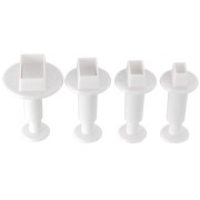 4 emporte-pièces poussoirs pour pâte polymère - Rectangle - 20-22-24-32 mm